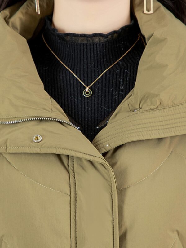 Loose Mid-length High Collar Warm Cotton Coat Jacket - Image 6