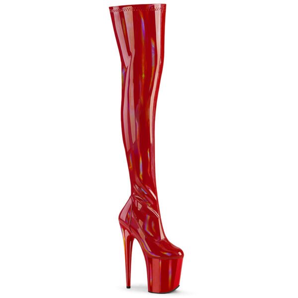 Gold Reflective Patent Leather High Heels Platform Shoes Waterproof  Shoes - Image 4