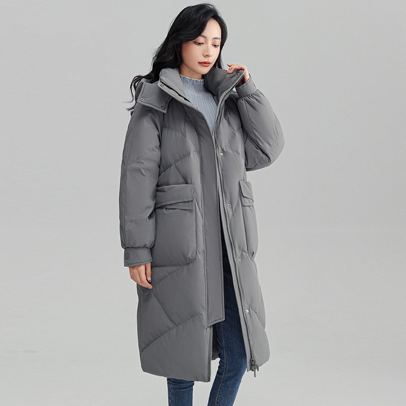 White Duck Down High-end Warm Women's Slimming Pinghu Coat - Image 8