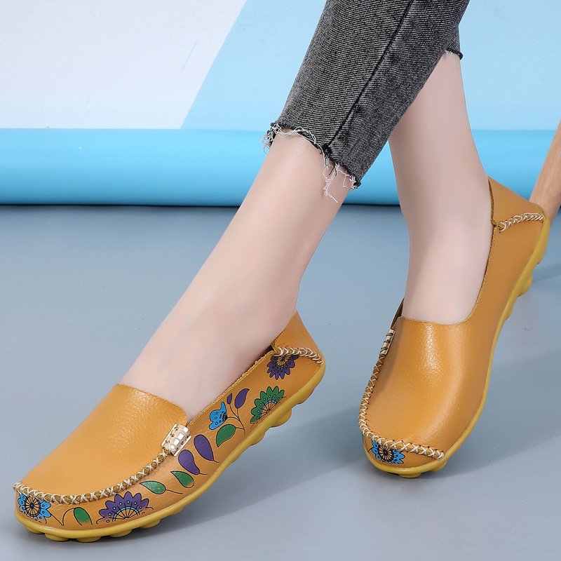 Flowers  Women Flat Shoes With Sewing Thread Soft Shoes - Image 5