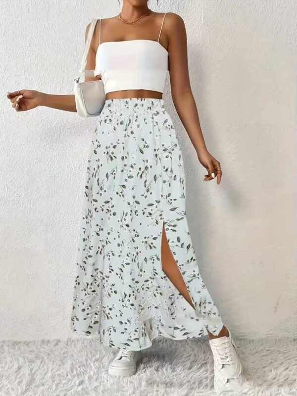Women's Fashionable With Side-slit Printed Skirt - Image 3
