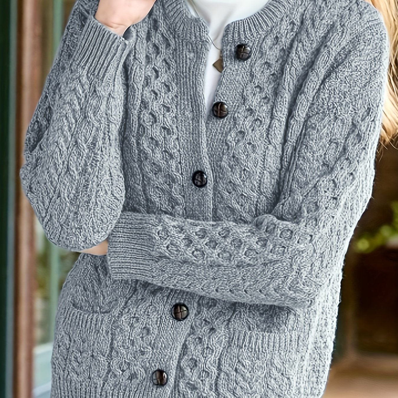 Women's Casual Knit Cardigan Sweater Cozy Long Sleeve - Image 5