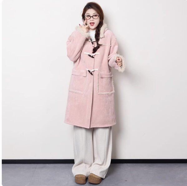 Maillard Short And Long Suede Faux Fur Plush Coat - Image 5