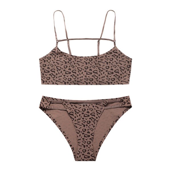 Sexy Leopard Print No Trace No Steel Ring Bra Set - Image 3