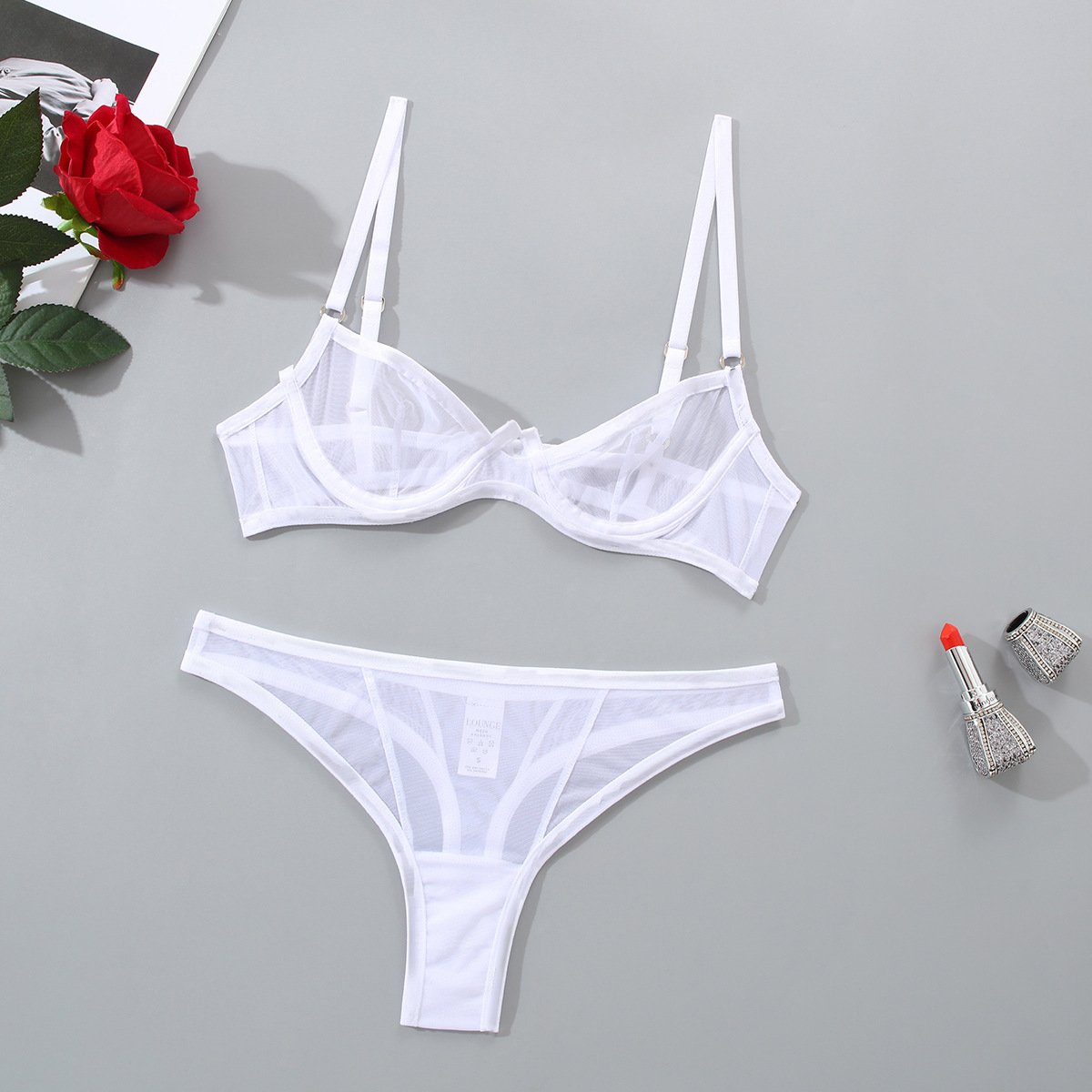 Women's Fashion Personalized Bra T-back 2-piece Set - Image 6