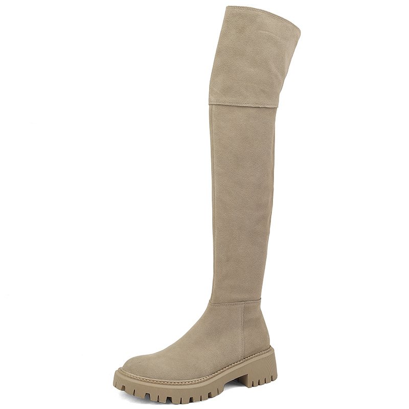 Women With Genuine Leather Frosted Over The Knee Boots - Image 4