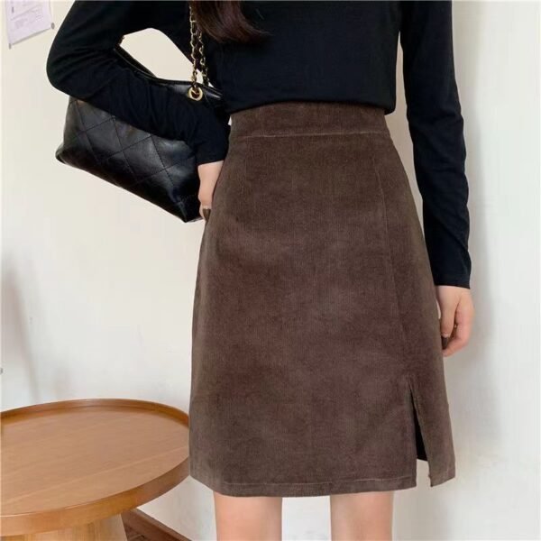 Style Slim-fit Corduroy Skirt - Image 3