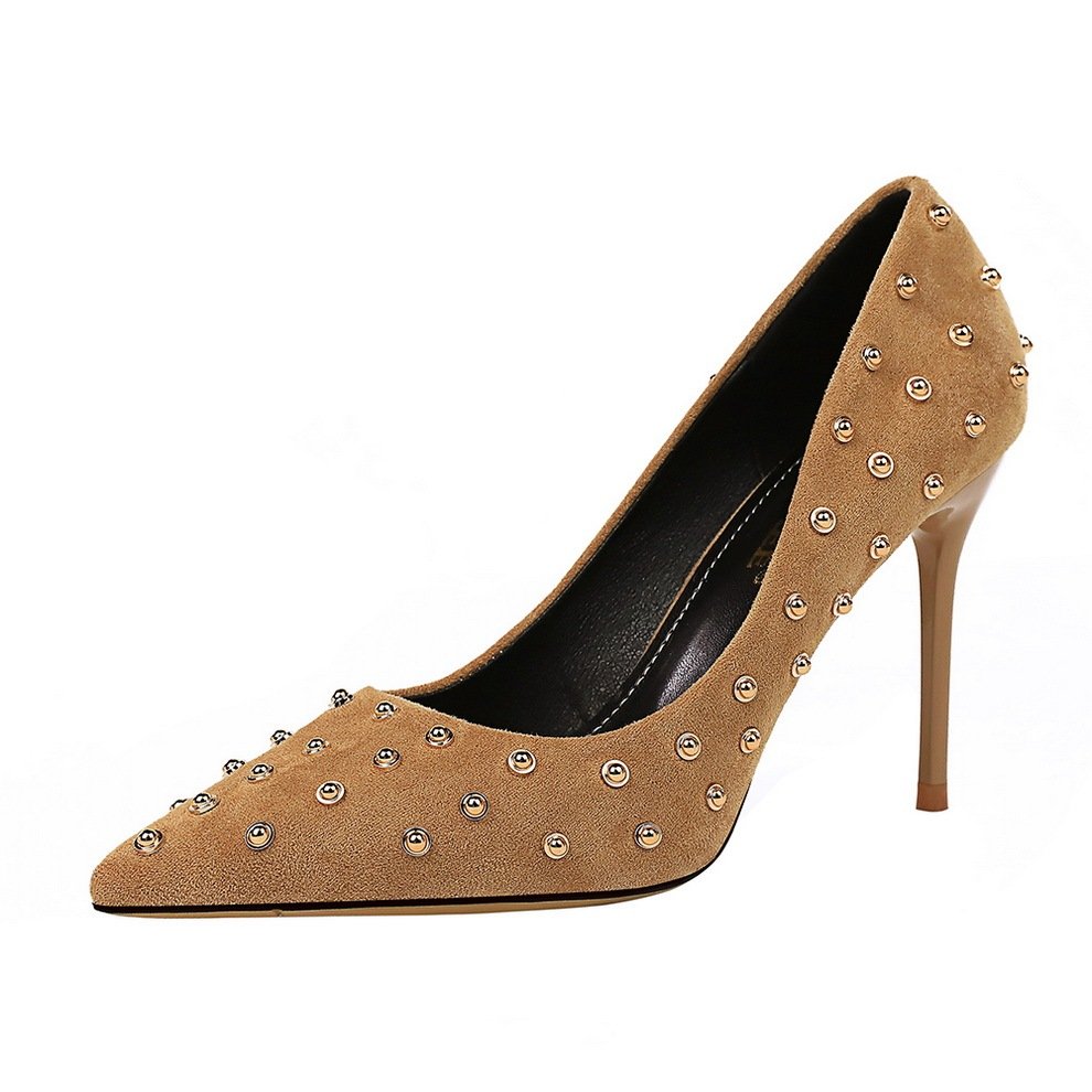 Rivet High Heels Women Stiletto Pointed Shoes - Image 4