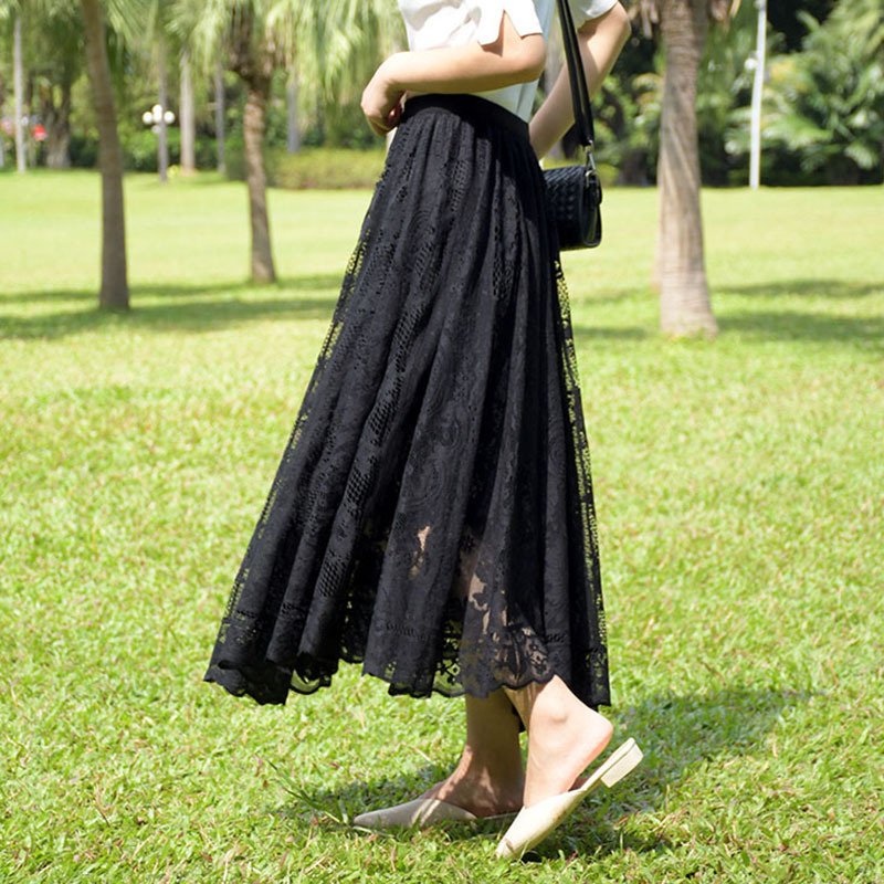 Korean Style High Waist Lace Skirt - Image 3