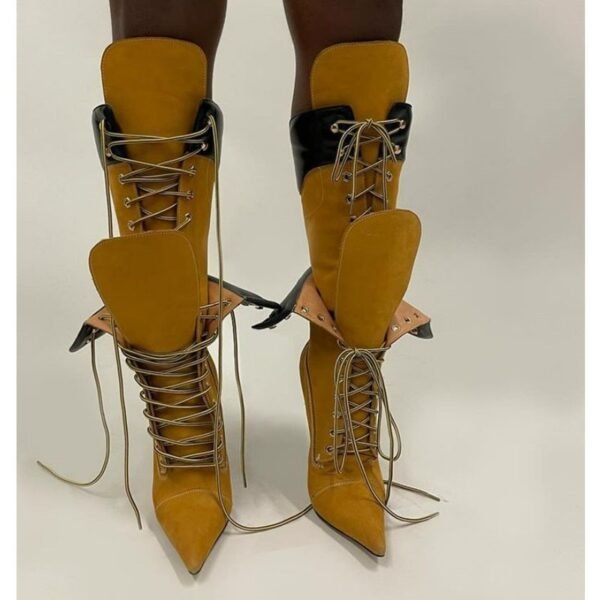 Women's Fashion Double-layer Lace-up Boots - Image 4