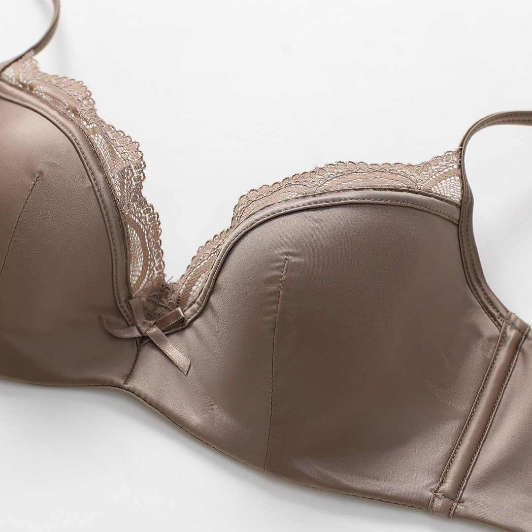Women's Sexy Thin Glossy Lace Bra Set - Image 2