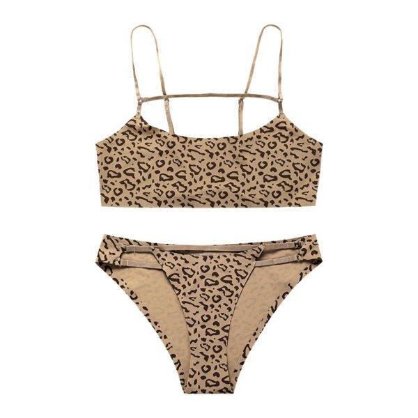 Sexy Leopard Print No Trace No Steel Ring Bra Set - Image 4