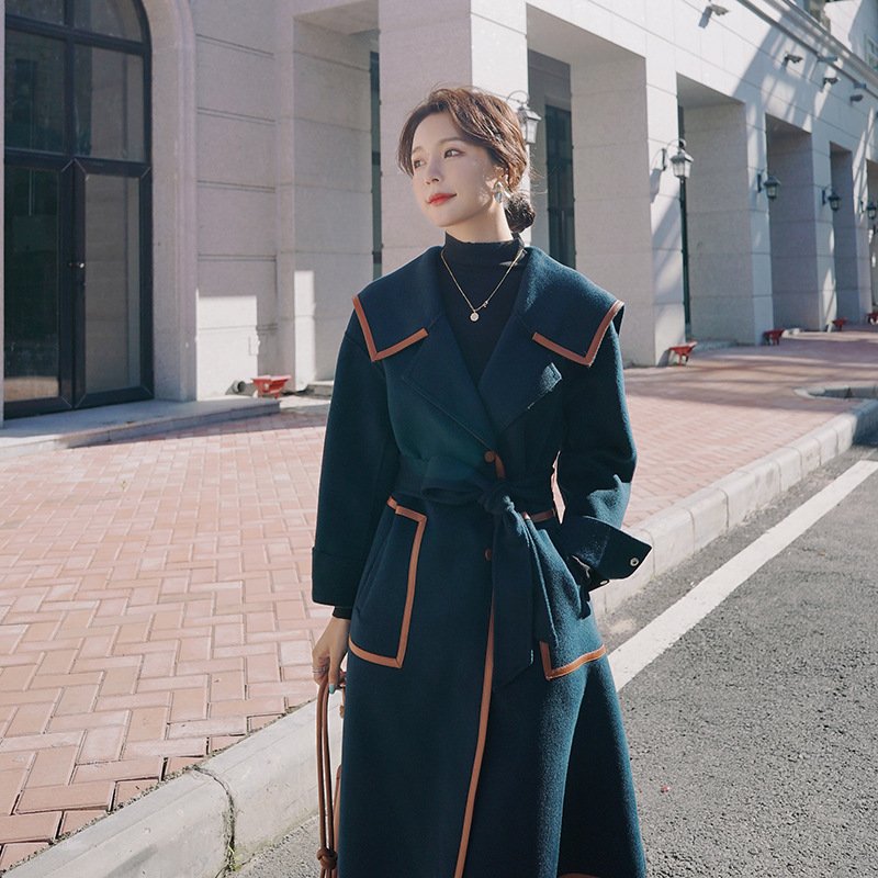 Women's Medium Length Woolen Jacket - Image 2