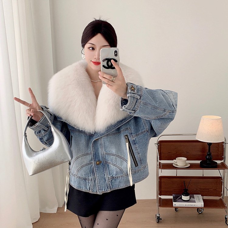 Goose Down Liner Denim Parka Women's Short - Image 9