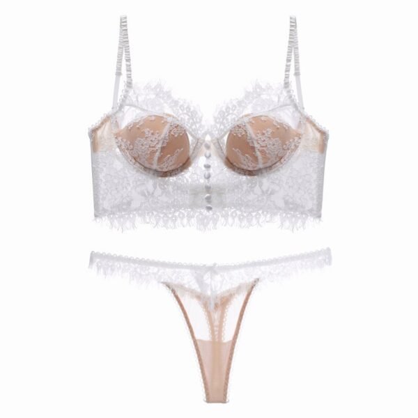 Women's French Thin Cotton Lace Bra Panties Set - Image 7