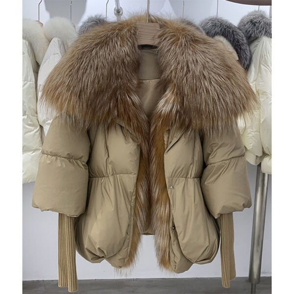 Slimming Loose Temperament Western Style Down Fur Coat - Image 4