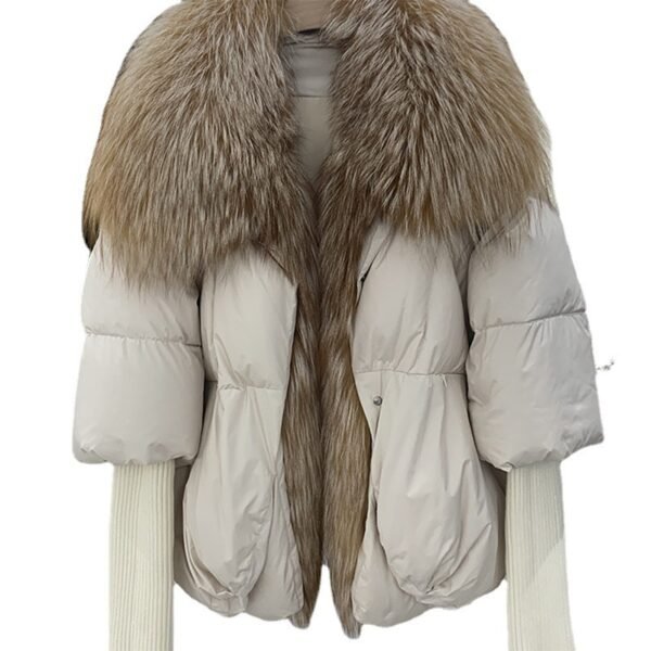 Slimming Loose Temperament Western Style Down Fur Coat - Image 3