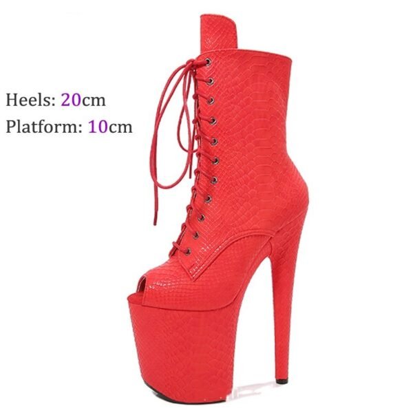 High Heels Python Print Ankle Boots - Image 10