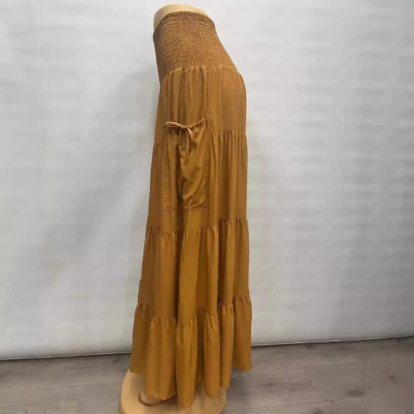 Casual Women Bohemian Loose Solid Skirt - Image 10