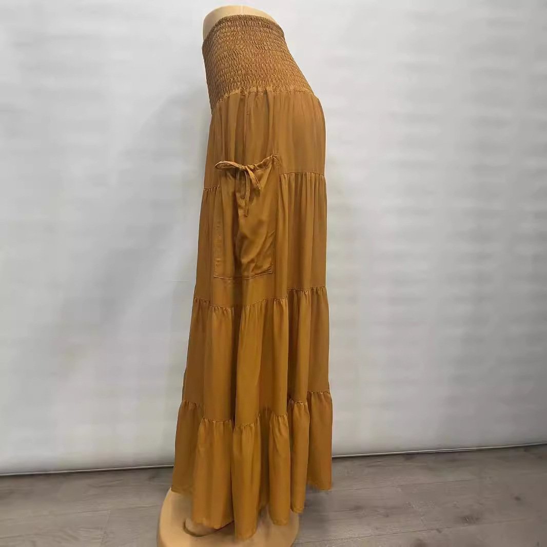 Casual Women Bohemian Loose Solid Skirt - Image 10