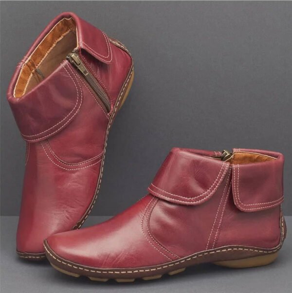 Ankle Boots Women Zipper Flat Shoes - Image 3