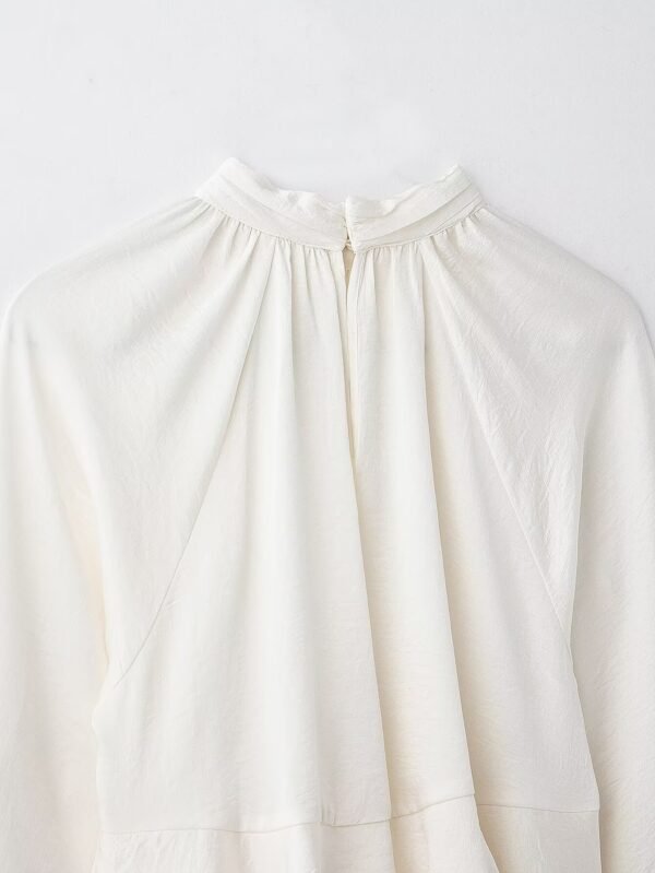 New Women's Classic Fashion Laminated Decoration Shirt - Image 5