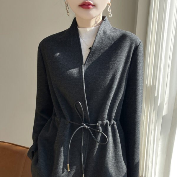 Acetate Cashmere V-neck Knitted Small Suit Solid Color - Image 7