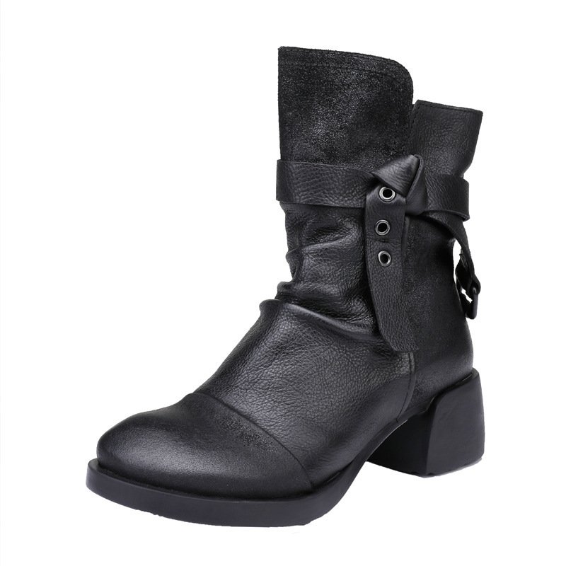 Fashion Personality Women's Retro Chunky Ankle Boots - Image 2