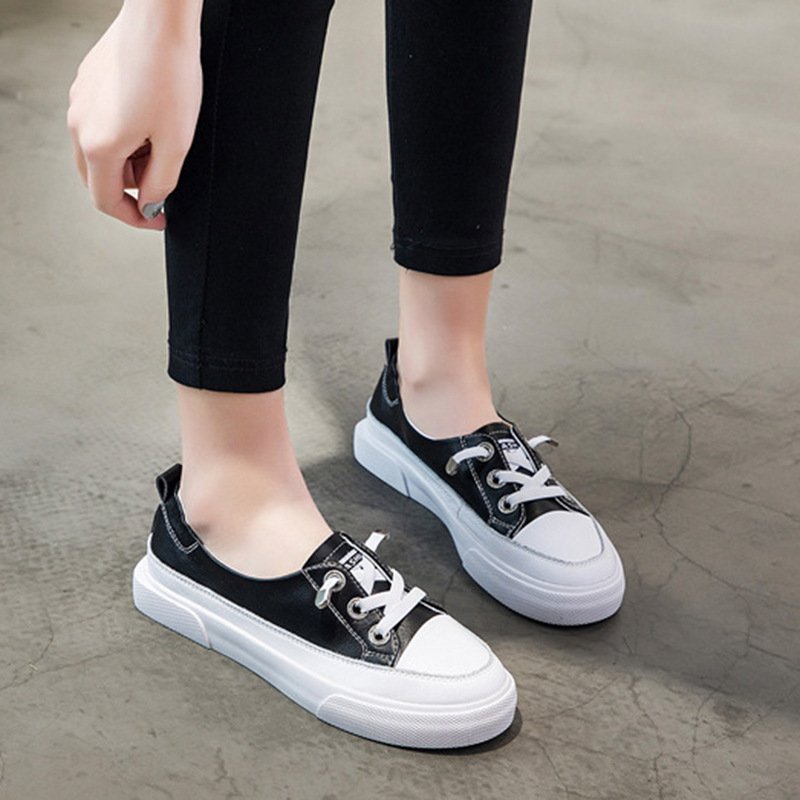 Ins Leather White Shoes Women Wild Korean Flat Women's Shoes - Image 4