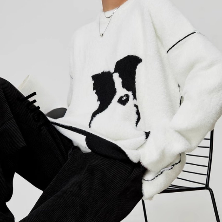 Loose Casual White Soft Glutinous Lazy Sweater - Image 3