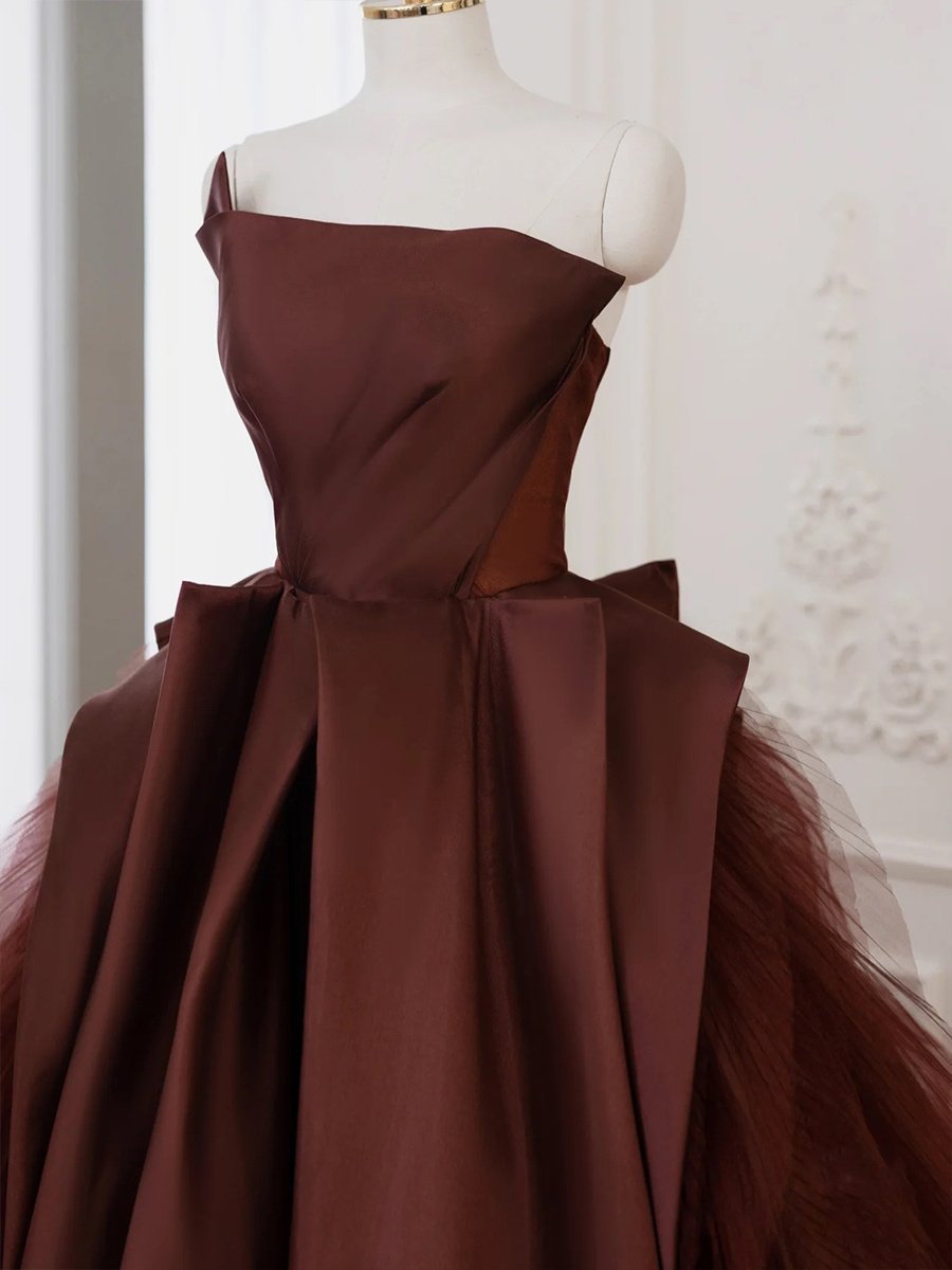Skinny Banquet Evening With Bra Dresses Coffee Temperament Fluffy Skirt - Image 6