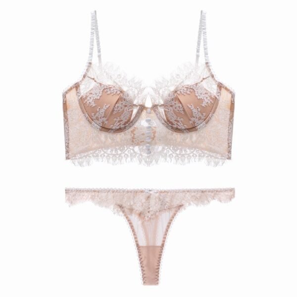 Women's French Thin Cotton Lace Bra Panties Set - Image 5