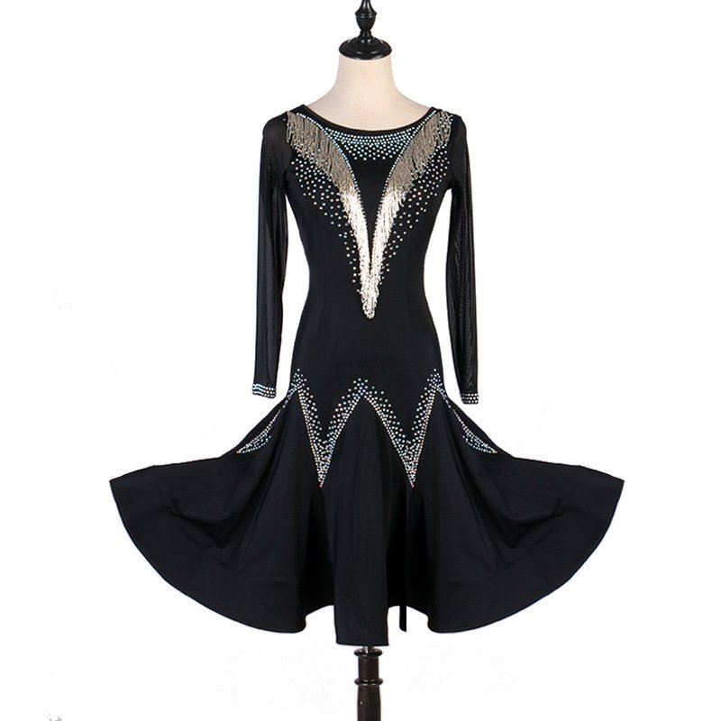 Tube Beads Latin Dance Costumes, Competition Dresses, Dance Skirts - Image 4