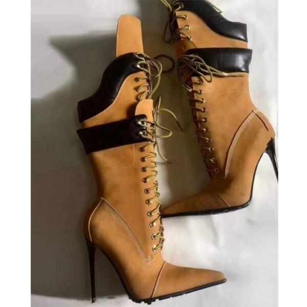 Women's Fashion Double-layer Lace-up Boots - Image 7