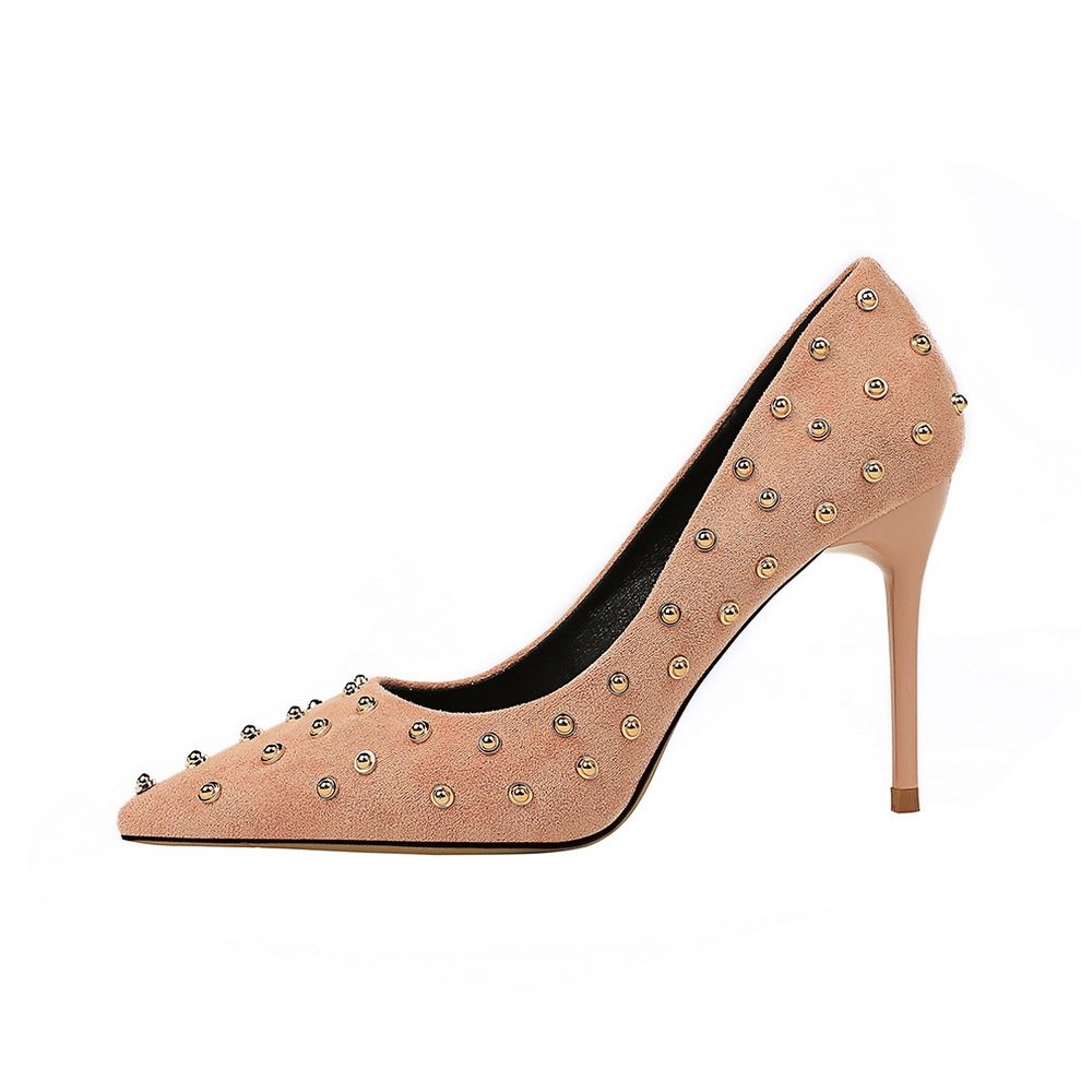 Rivet High Heels Women Stiletto Pointed Shoes - Image 3