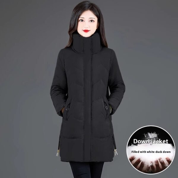 Loose Mid-length High Collar Warm Cotton Coat Jacket - Image 3