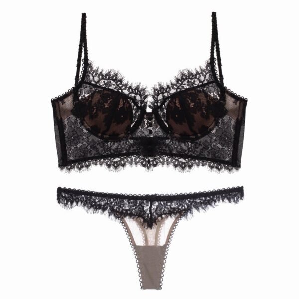 Women's French Thin Cotton Lace Bra Panties Set - Image 6