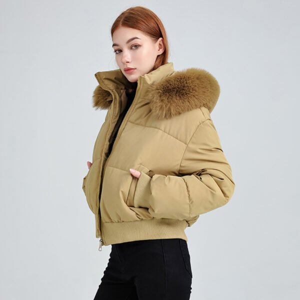 Design Sense Hooded Fur Collar Cotton Coat Women's  Jacket - Image 2