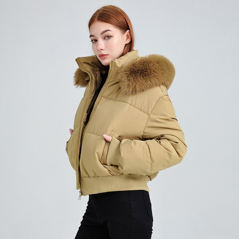 Design Sense Hooded Fur Collar Cotton Coat Women's  Jacket - Image 2