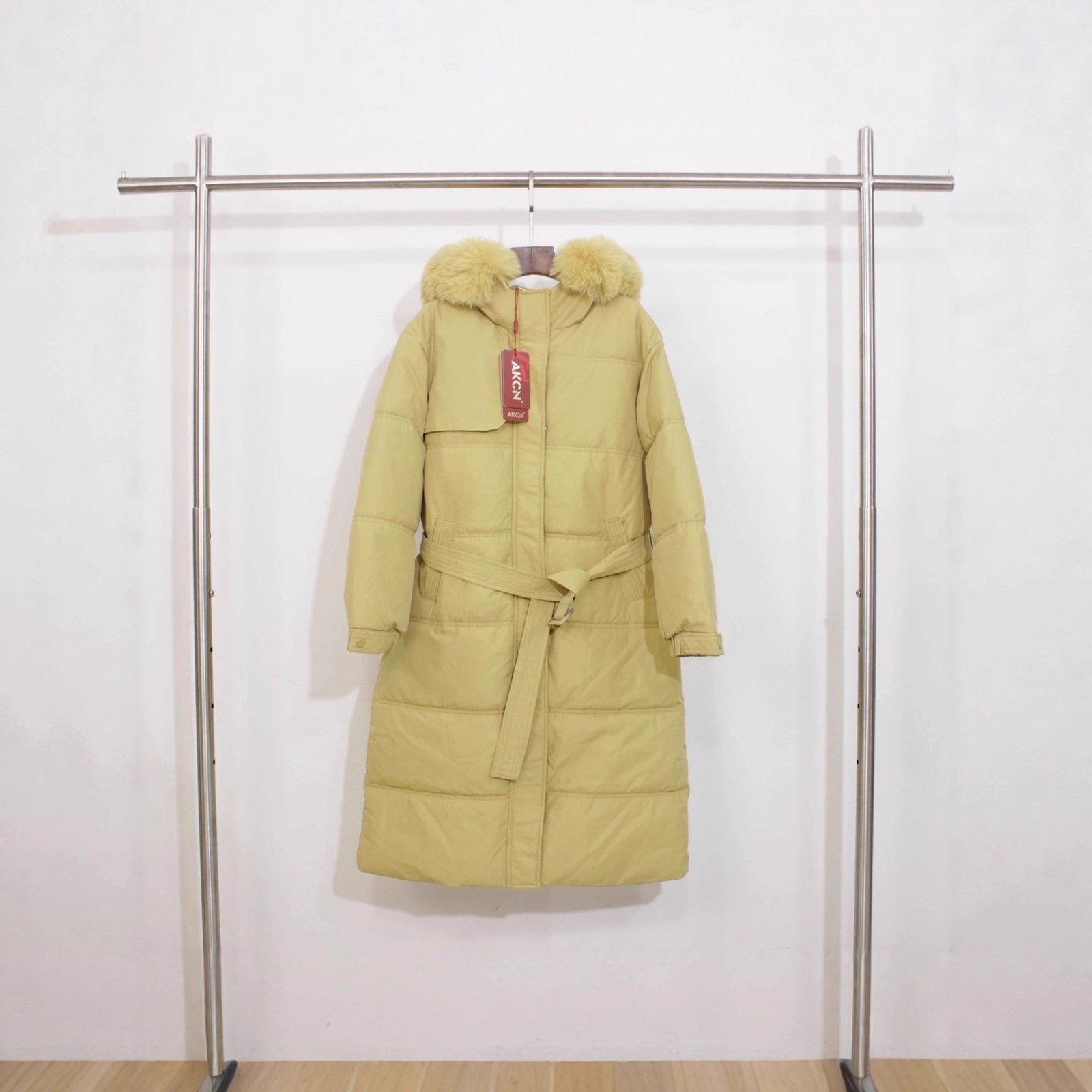 Over The Knee Hood Fur Collar Thickened Warm Cotton Coat - Image 4
