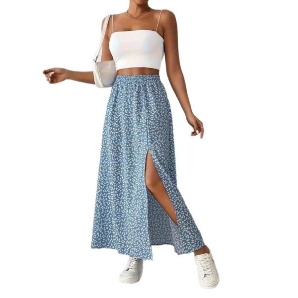 Women's Fashionable With Side-slit Printed Skirt - Image 7