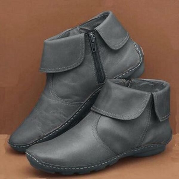 Ankle Boots Women Zipper Flat Shoes - Image 4