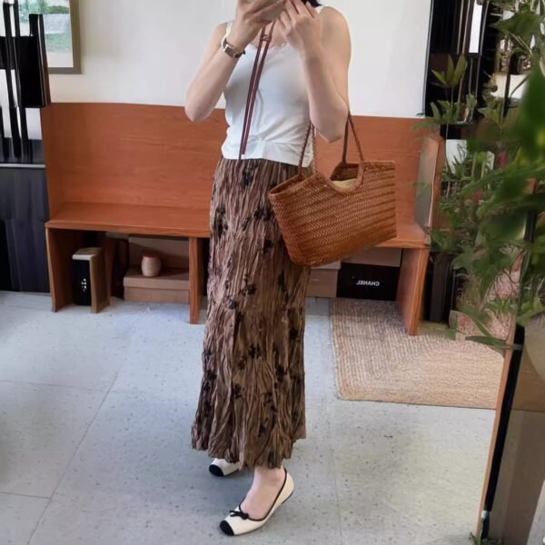 Elastic Waistband A- Line Dress Mori Style - Image 4