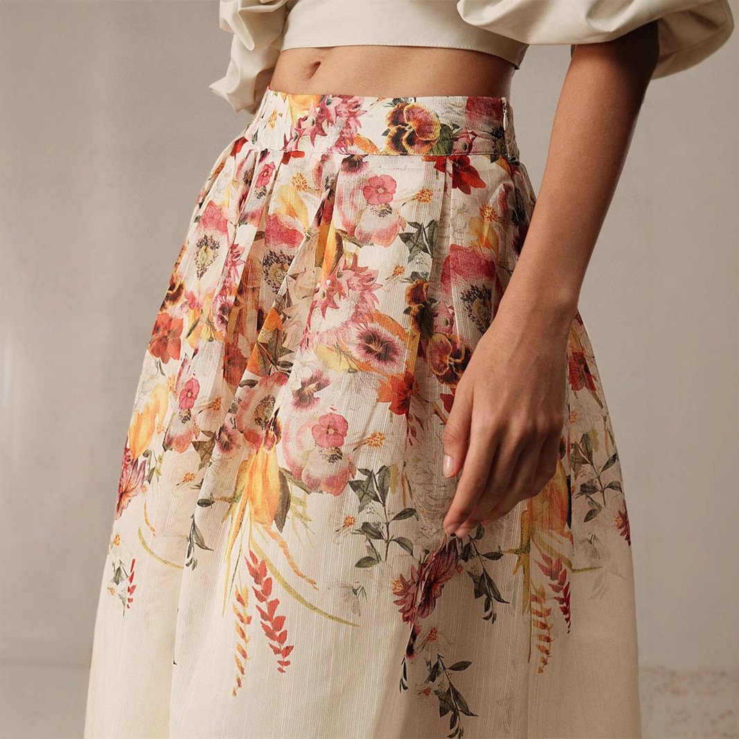Gorgeous Elegant Bamboo Digital Printed Skirt - Image 5