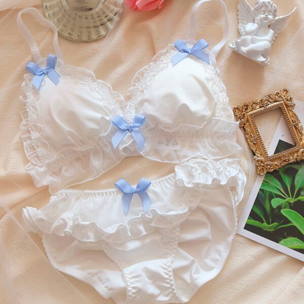 Lace Girl Underwear No Steel Ring Lace Small Chest Comfortable Bra Set - Image 2
