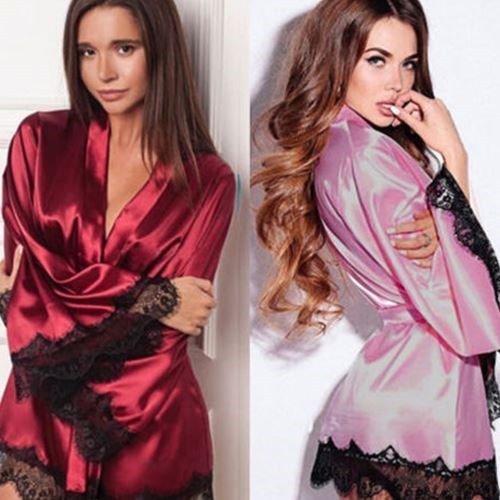 Ladies  Silk Lace Nightdress with Pajamas
