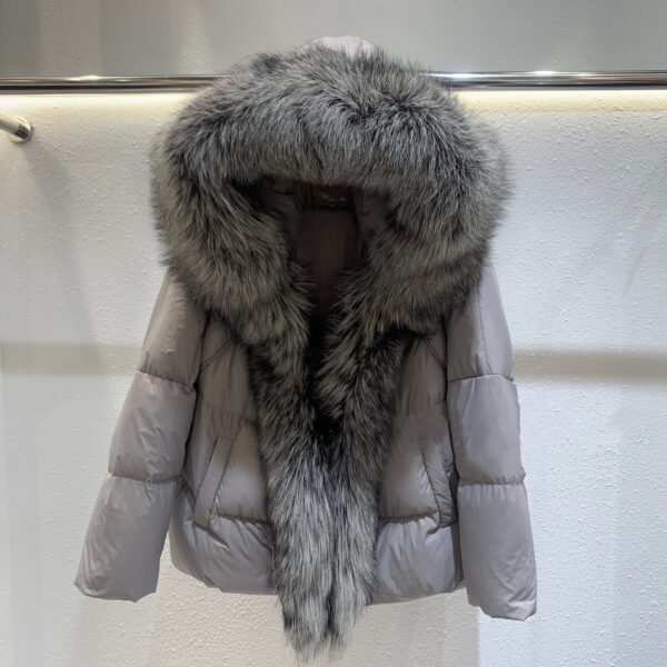 Fox Big Fur Collar Duck Down Down Jacket Female - Image 7