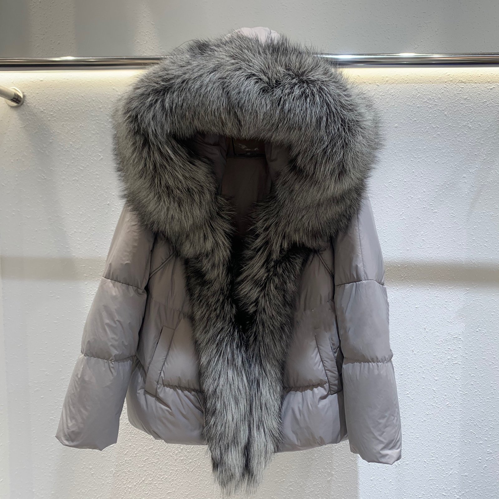Fox Big Fur Collar Duck Down Down Jacket Female - Image 7