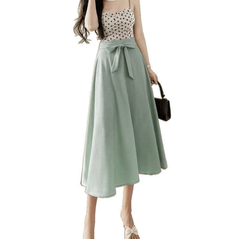A- Line Skirt Draping Large Hem Mid-length Skirt - Image 4