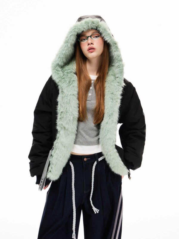 Loose Fleece-lined Warm Parka Cotton Jacket Top Coat For Women - Image 2